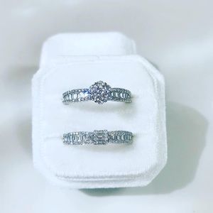 925 Sterling Silver wedding ring set